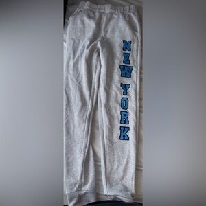 Rainbow Gray Track Pants with Blue New York Print